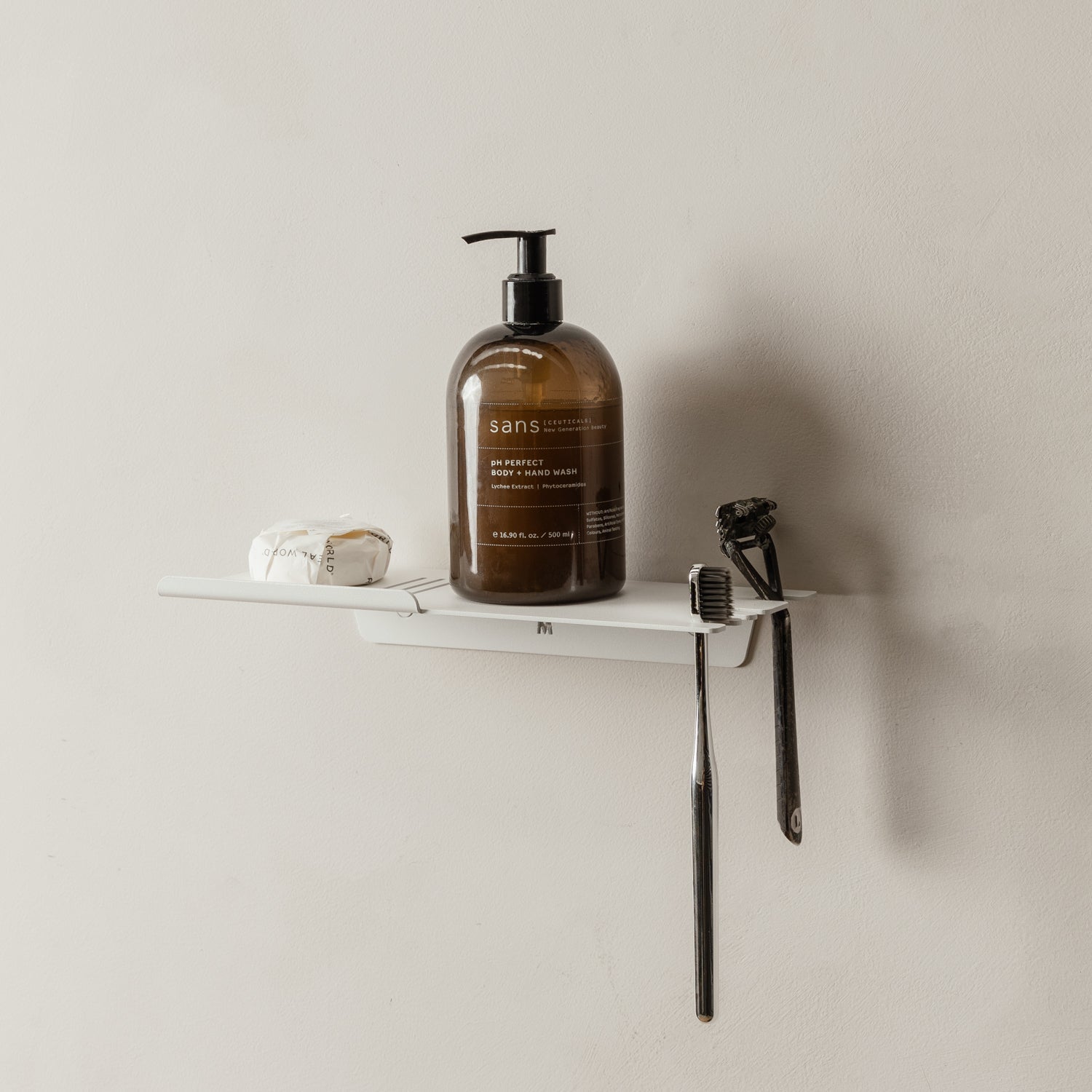 FOLD Shower Shelf White • Sample