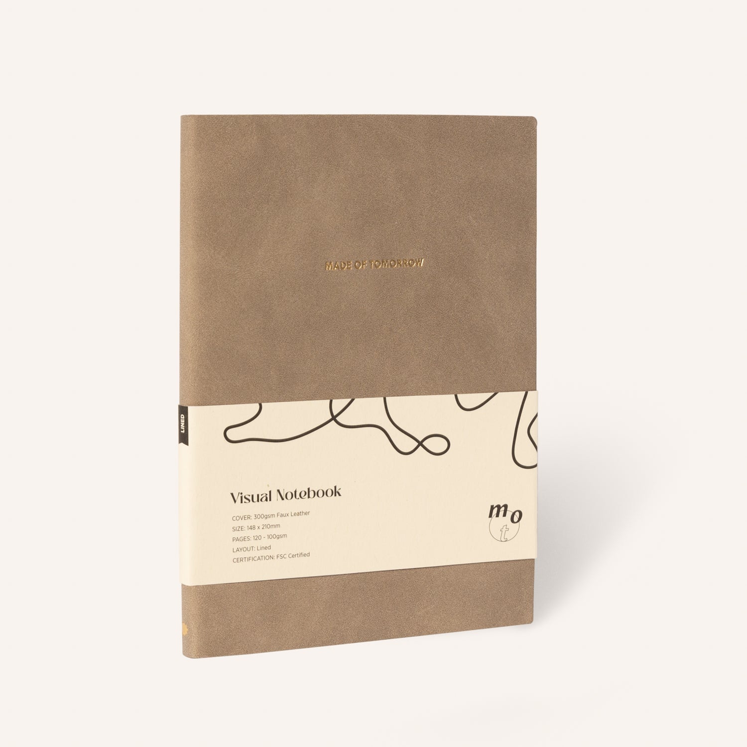 Visual Notebook Lined Tan • Sample